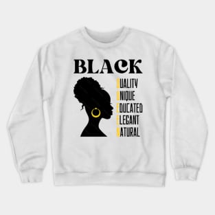 Black Queen, Afro Black Girl Crewneck Sweatshirt